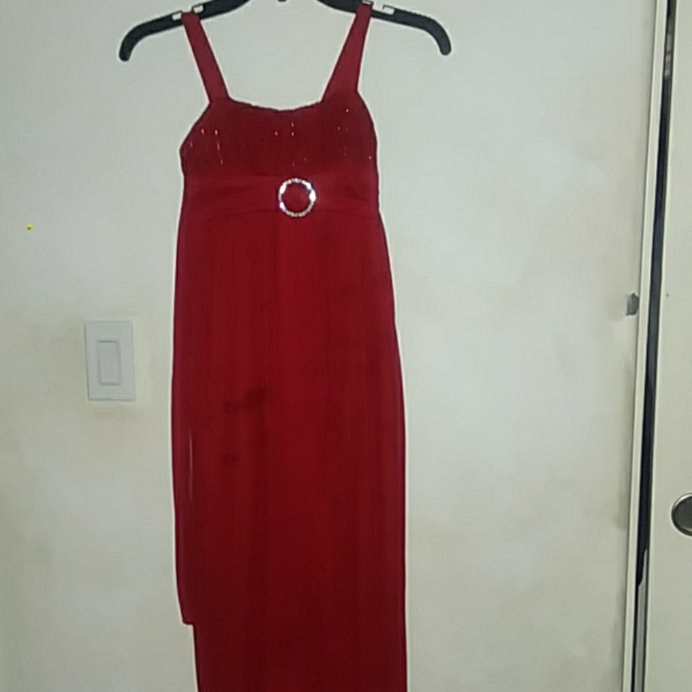 a Red dress